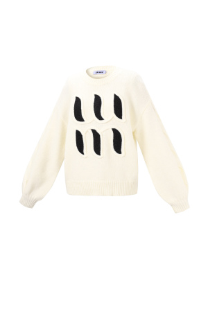 Pulls Tricotés Fibres De Polyester Femmes Casual Lettres h5 Image2