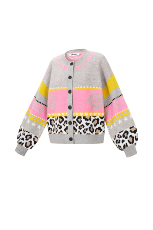 Cardigan Femme En Fibre De Polyester Tricotée Style Décontracté Imprimé Floral h5 Image2