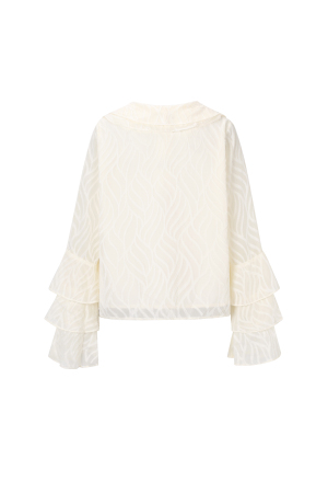 Tissu Polyester Fibre Femmes Tops Manches Longues Élégant Botanique h5 Image3