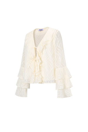 Tissu Polyester Fibre Femmes Tops Manches Longues Élégant Botanique h5 Image2
