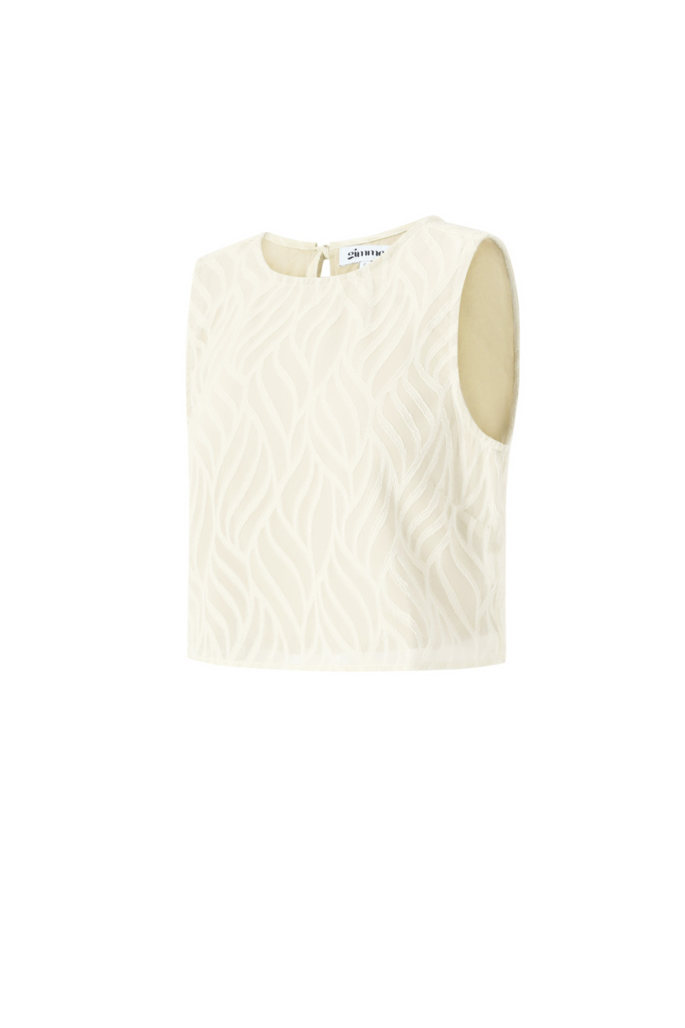 Tissu En Fibre De Polyester Femmes Tops Sans Manches Élégant Botanique Ensemble De 2 Pièces Image2