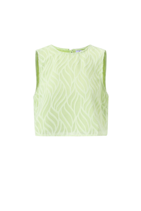 Tissu en Fibre de Polyester Femmes Tops Sans Manches Élégant Botanique Ensemble de 2 Pièces 2