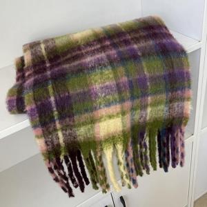 Écharpe D'Hiver Classique À Carreaux En Polyester Pour Femme, 1 Pièce h5 