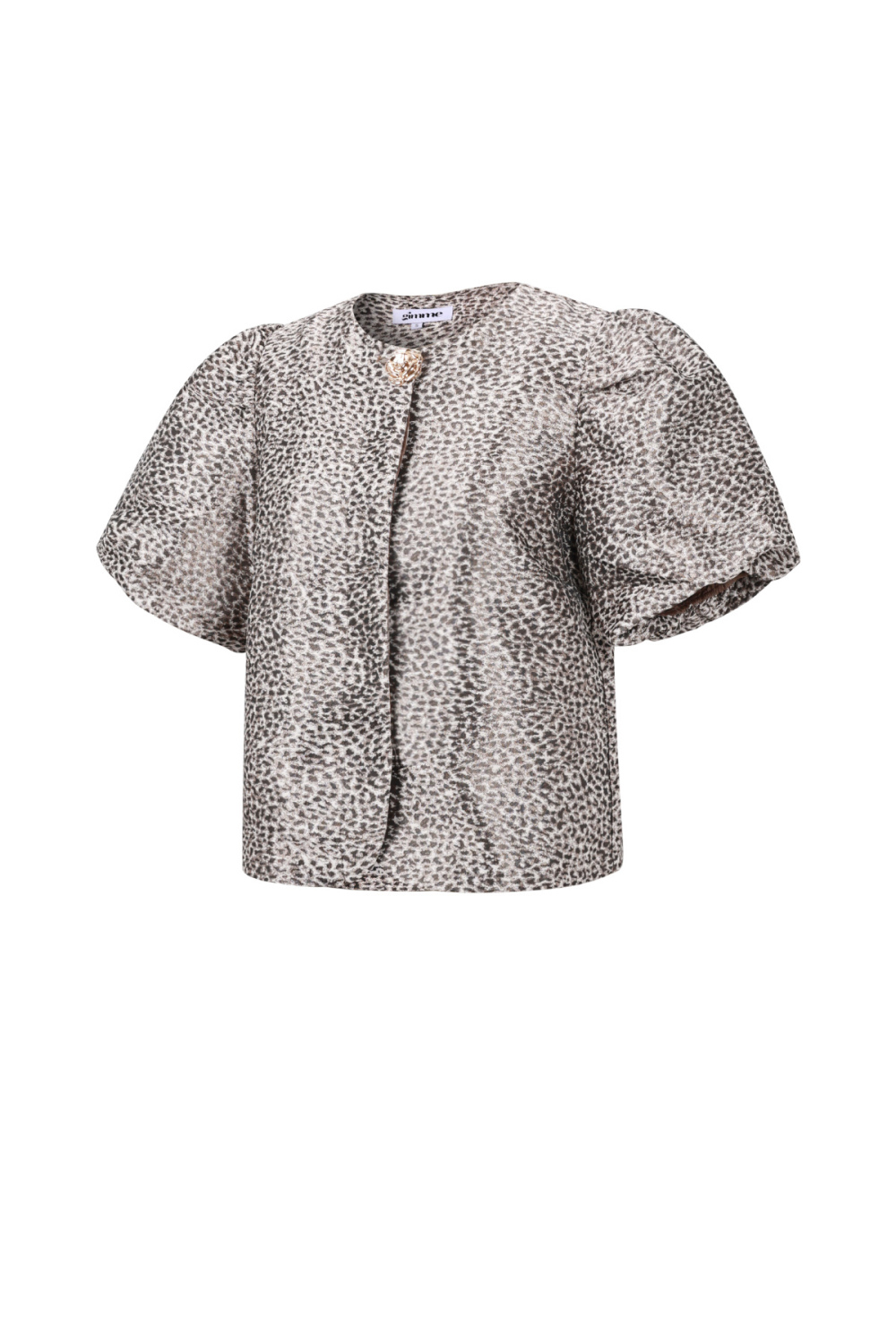 Tissu Polyester Fibre Femmes Tops Manches Courtes Élégant Imprimé Léopard h5Image2