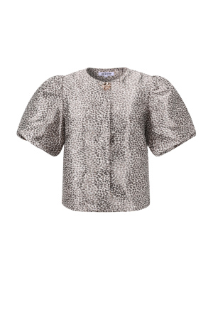 Tissu Polyester Fibre Femmes Tops Manches Courtes Élégant Imprimé Léopard h5