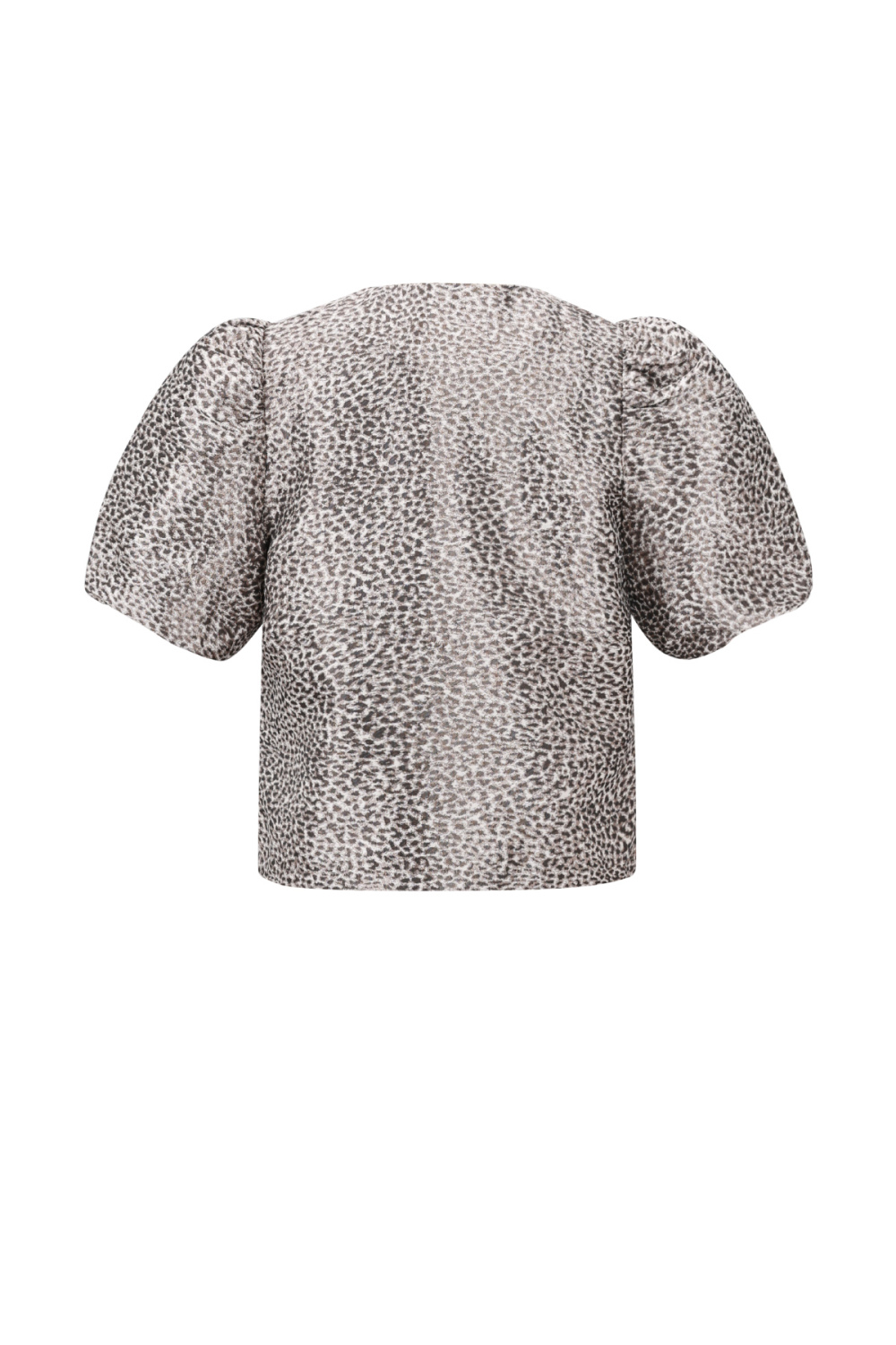 Tissu Polyester Fibre Femmes Tops Manches Courtes Élégant Imprimé Léopard h5Image3
