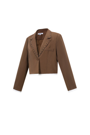 Tissu Polyester Fibre Ensemble De Costume Femme Automne/Hiver Rue Couleur Unie h5 Image2