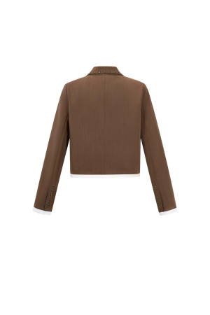 Tissu Polyester Fibre Ensemble De Costume Femme Automne/Hiver Rue Couleur Unie h5 Image3