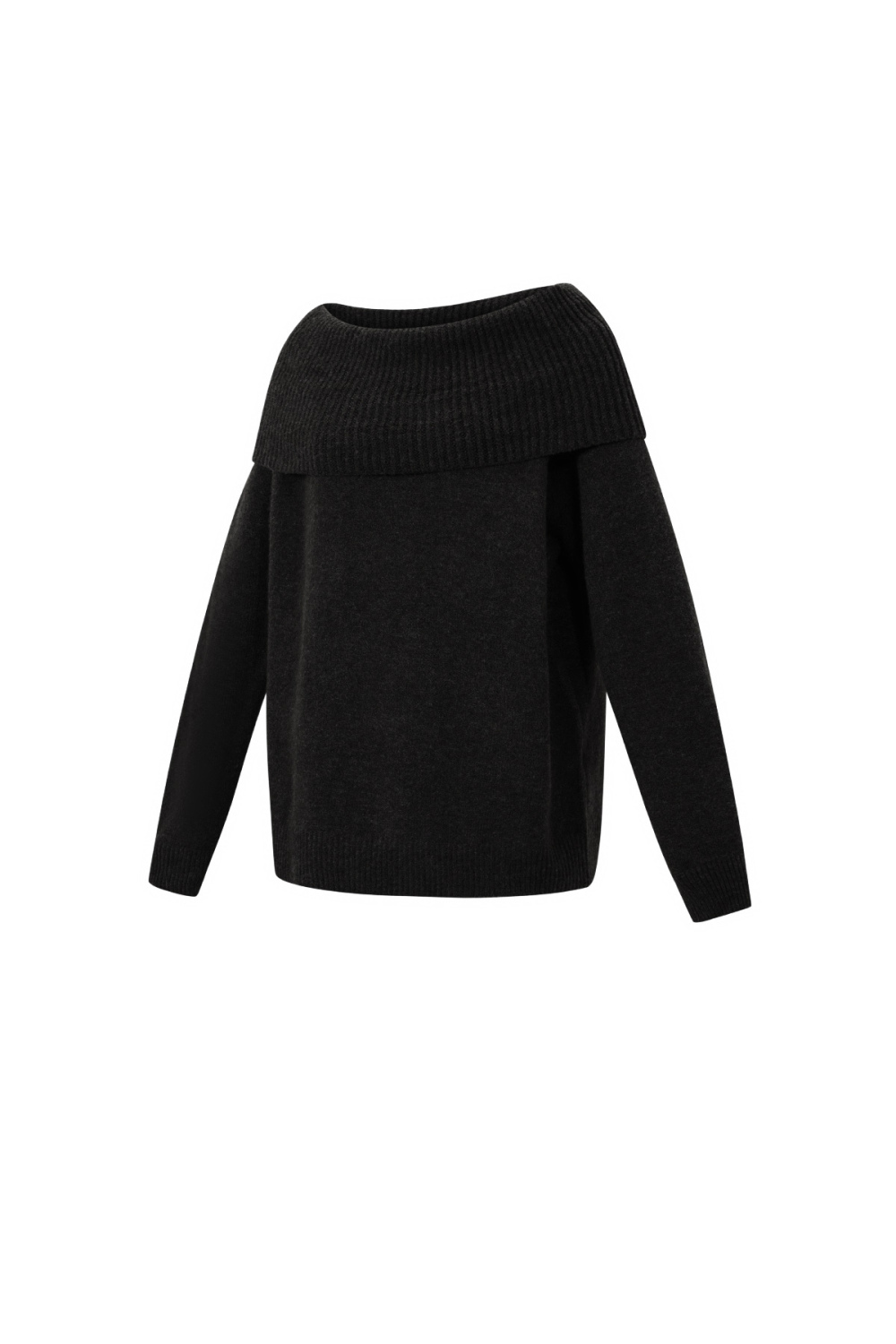 Pull Femme À Épaules Dénudées En Fibre De Polyester Tricotée Élégant Couleur Unie h5Image2