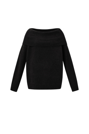 Pull Femme À Épaules Dénudées En Fibre De Polyester Tricotée Élégant Couleur Unie h5