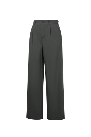 Tissu Polyester Fibre Femme Pantalon Droit Casual Automne/Hiver h5 Image2
