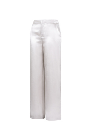 Tissu Polyester Fibre Pantalon Droit Femme Style Décontracté Couleur Unie Automne/Hiver h5 Image2