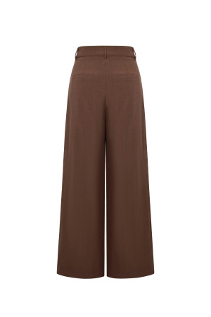 Tissu Polyester Fibre Femme Pantalon Large Élégant Couleur Unie Automne/Hiver h5 Image3
