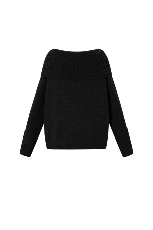 Pull Femme À Épaules Dénudées En Fibre De Polyester Tricotée Élégant Couleur Unie h5 Image3