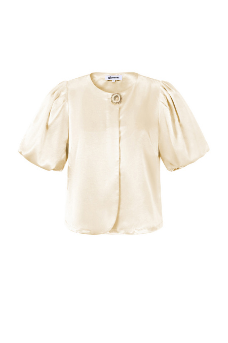 Tissu Polyester Fibre Femmes Tops Manches Courtes Élégant Couleur Unie 2