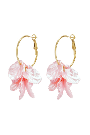Boucles D'Oreilles Créoles Ornées De Feuilles De Nacre h5 