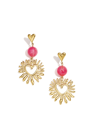 Boucles D'Oreilles En Forme De Cœur Avec Perle Décorative h5 