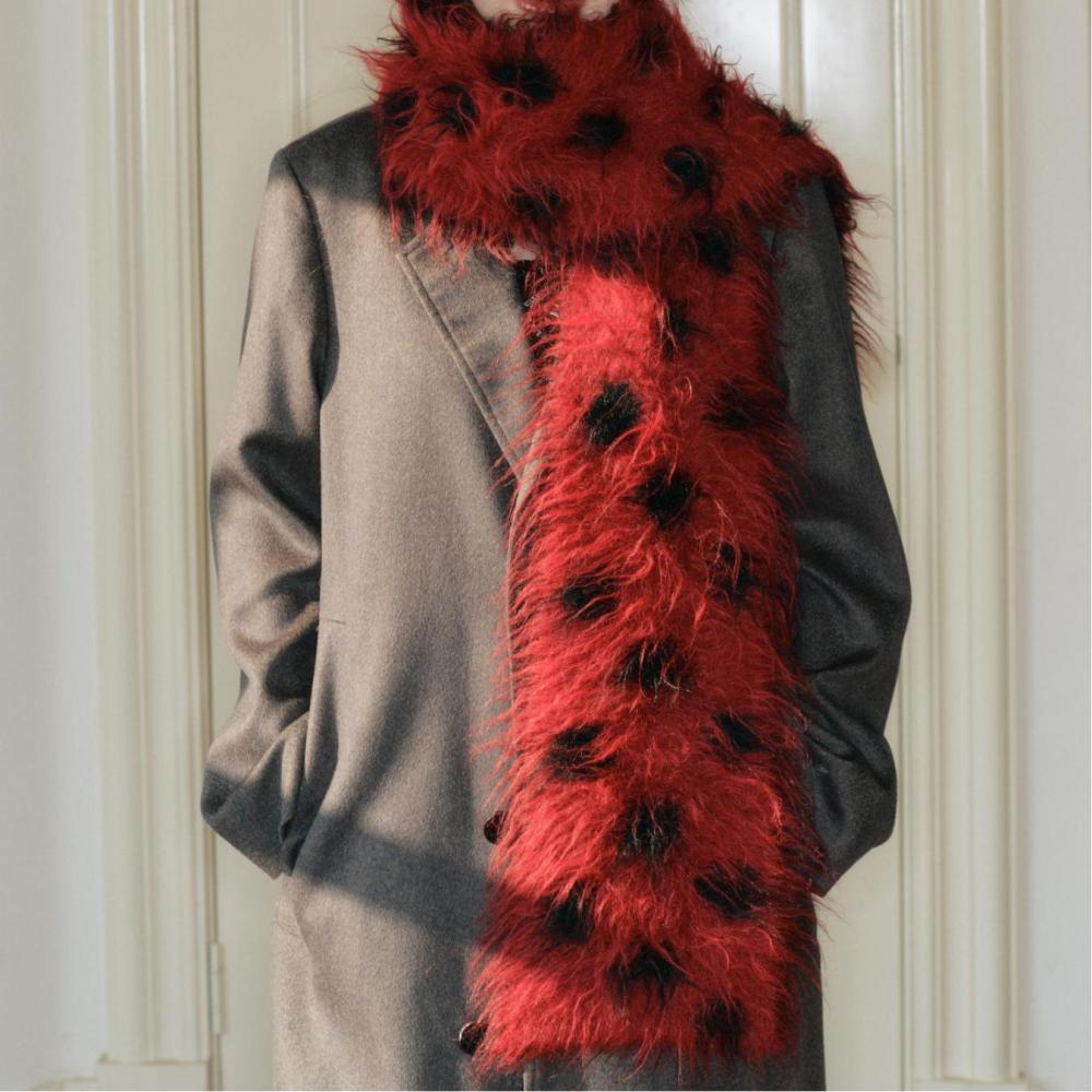 Écharpe D'Hiver Classique En Laine À Pois Pour Femme, 1 Pièce Image4