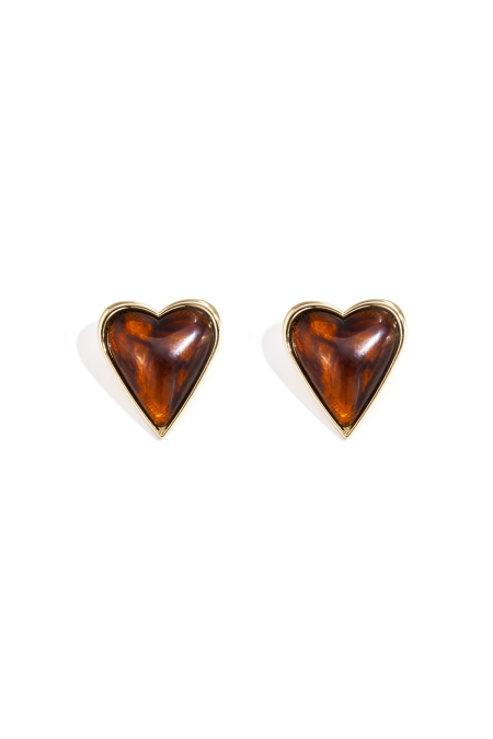 Boucles d'oreilles puces en alliage, style rétro, en forme de cœur, collection Daily Simple, bijoux pour femmes
