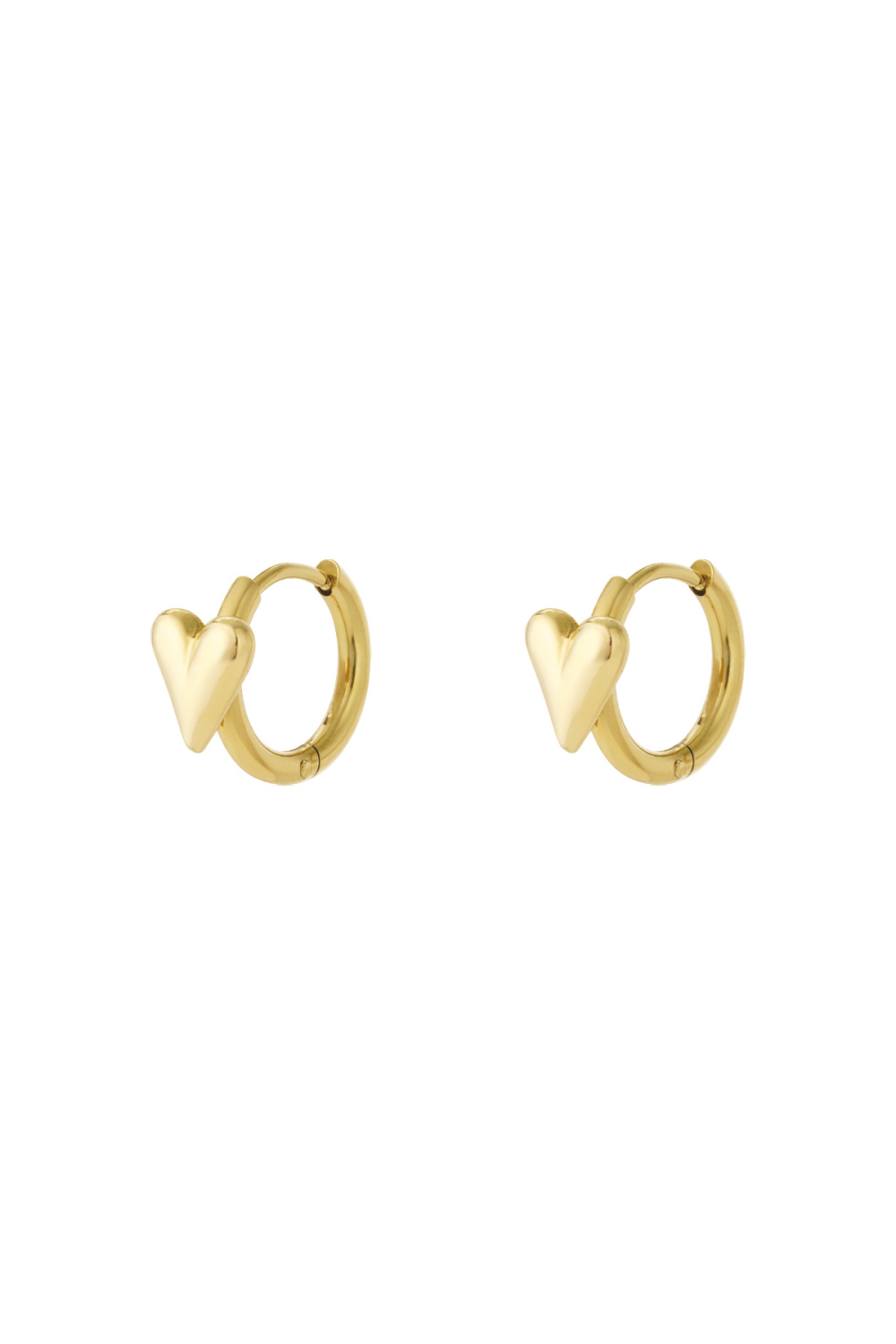 Boucles D'Oreilles Créoles Avec Mini Cœur 