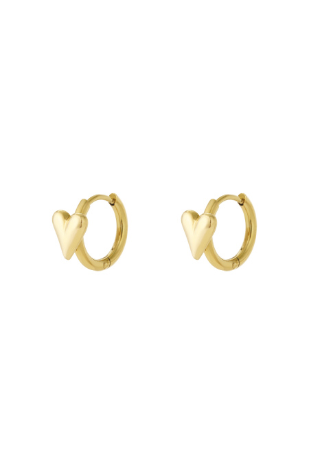 Boucles d'oreilles créoles avec mini cœur