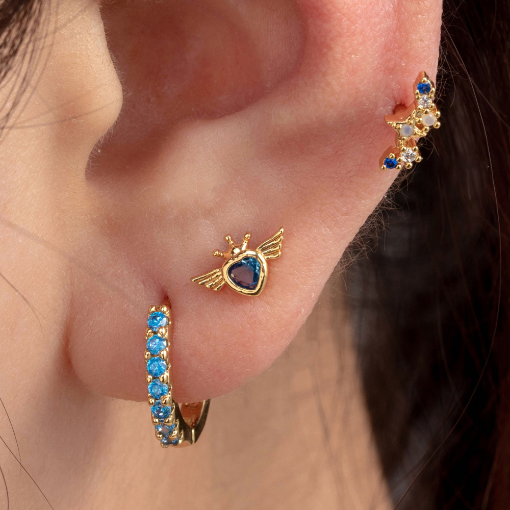 Boucles D'Oreilles Piercing Pour Femme, 1 Pièce, Série Simple, Cœur Simple, Cuivre, Sans Plaquage, Zircon. Image2