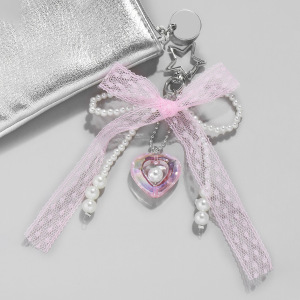 Breloques De Sac Pour Femme, Série Romantique, Nœud Papillon, Perle Artificielle En Fer h5 Image2