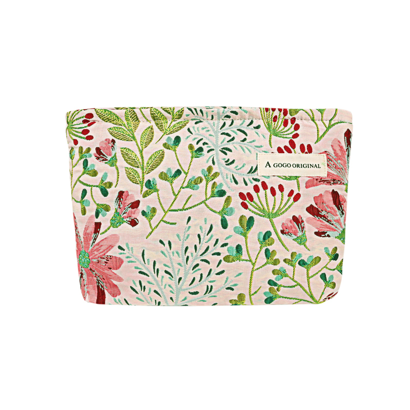 Sac À Main En Polyester Pour Femme, Série Luxueuse, Motif Floral Rétro, 1 Pièce 