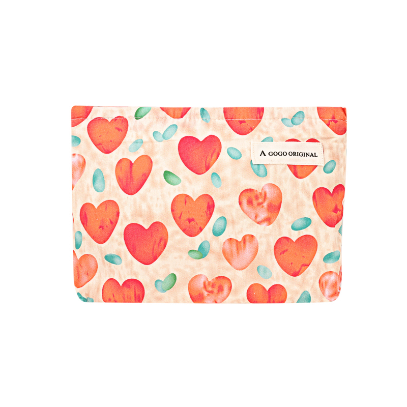 Sac À Main En Polyester Pour Femme, Série Romantique, Motif Cœur Mignon, 1 Pièce 