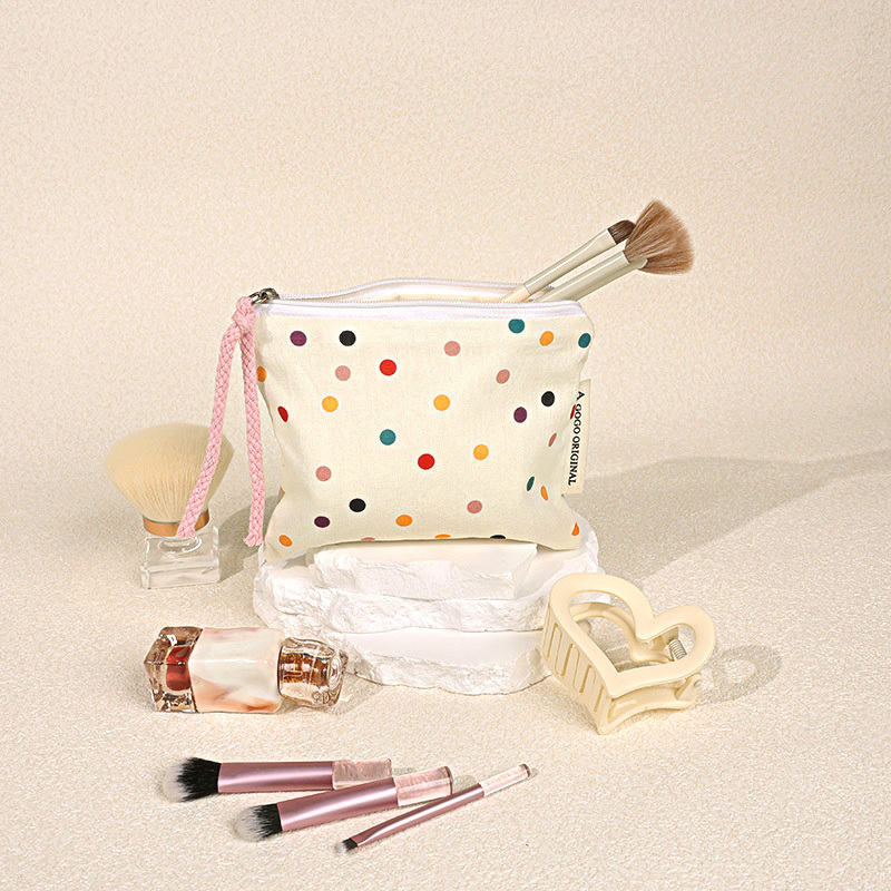 Sac À Main Élégant En Toile À Pois Pour Femme, Série Simple, 1 Pièce Image2