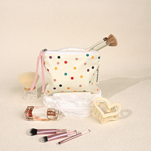 Sac À Main Élégant En Toile À Pois Pour Femme, Série Simple, 1 Pièce h5 Image2