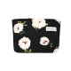 Grande taille. Fleur en laine noire. 