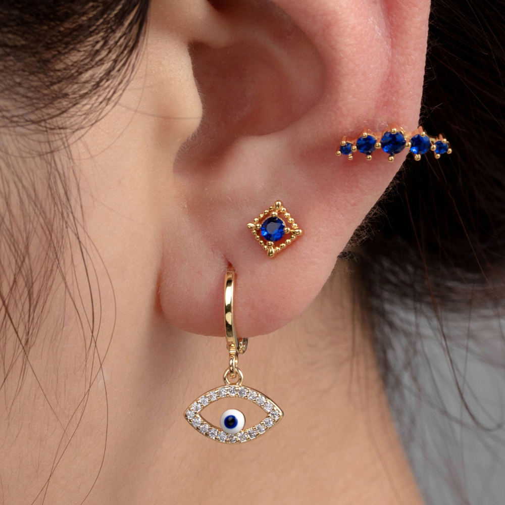 Boucles D'Oreilles Piercing Pour Femme, 1 Pièce, Série Simple, Géométriques, En Acier Titane Sans Placage, Avec Zircon. Image2