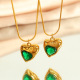 Collier or zirconium vert XL197 Image3