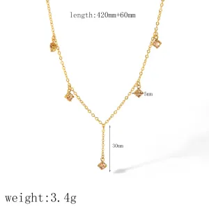Collier Chaîne Géométrique En Acier Inoxydable Plaqué Or , Série Simple, 1 Pièce h5