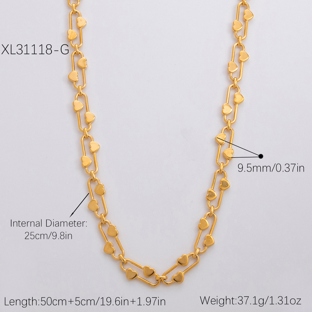 Collier Pendentif Unisexe En Acier Inoxydable Plaqué Or , Série Simple, 1 Pièce