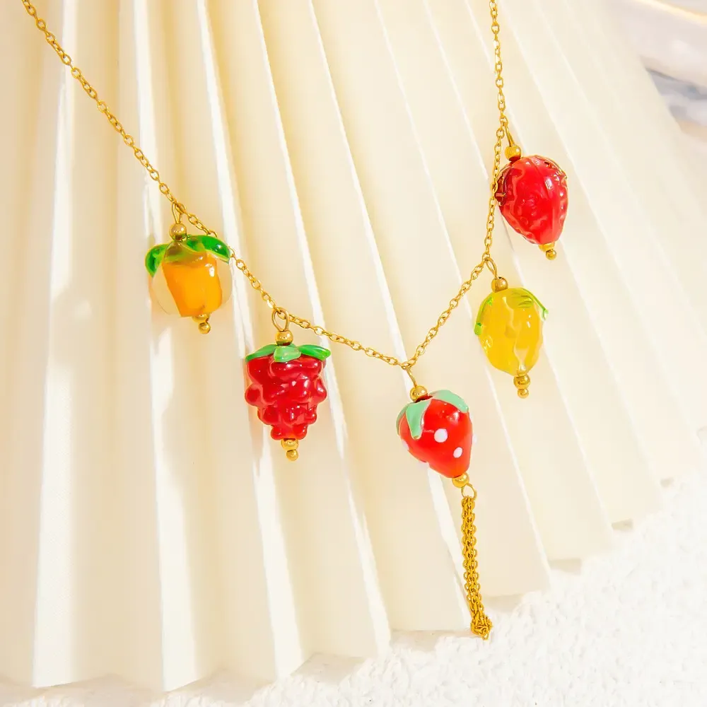 Collier Avec Pendentif En Forme De Cœur En Acier Inoxydable Plaqué Or Pour Femme, Série Romantique, 1 Pièce