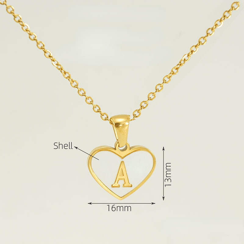 Collier Avec Pendentif En Forme De Cœur, Série Simple, En Acier Titane Plaqué Or , Pour Femme 