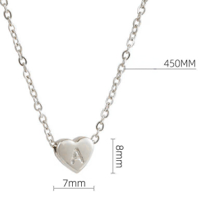 Collier Pendentif Simple En Acier Titane Pour Femme, 1 Pièce, Série Quotidienne, Lettre h5 Image5