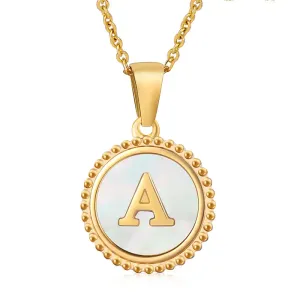 Collier Avec Pendentif En Acier Inoxydable Plaqué Or Pour Femme, Série Simple, Lettre Quotidienne h5