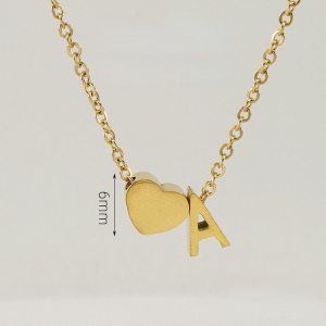 Collier Avec Pendentif En Acier Inoxydable Plaqué Or Pour Femme, Série Simple, Lettre Simple h5