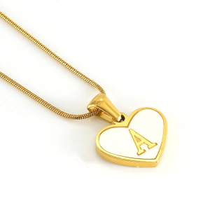 Collier Avec Pendentif En Acier Inoxydable Plaqué Or  Pour Femme, Série Simple, Lettre Quotidienne h5 Image2