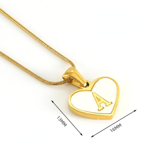 Collier Avec Pendentif En Acier Inoxydable Plaqué Or Pour Femme, Série Simple, Lettre Quotidienne h5 Image2