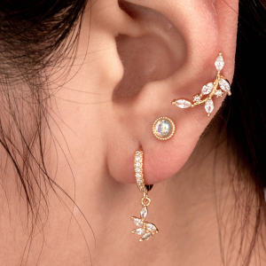 Boucles D'Oreilles Piercing Femme Daily Plant En Cuivre Sans Placage Et Zircon (1 Pièce) h5 Image2