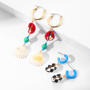 1 Paire De Boucles D'Oreilles Pendantes En Cuivre Pour Femme, Série Romantique, Motif Tortue De Vacances h5 Image2