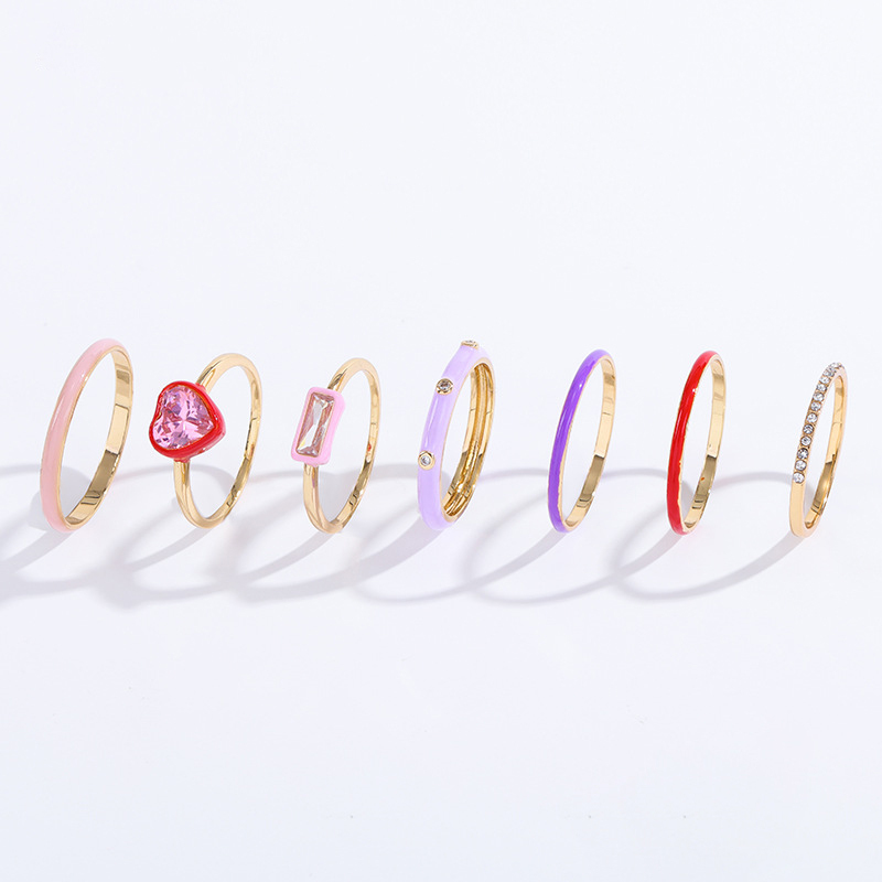 Bague Simple En Alliage Pour Femme, Série Romantique, Élégante, Cœur Image3