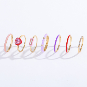 Bague Simple En Alliage Pour Femme, Série Romantique, Élégante, Cœur h5 Image3