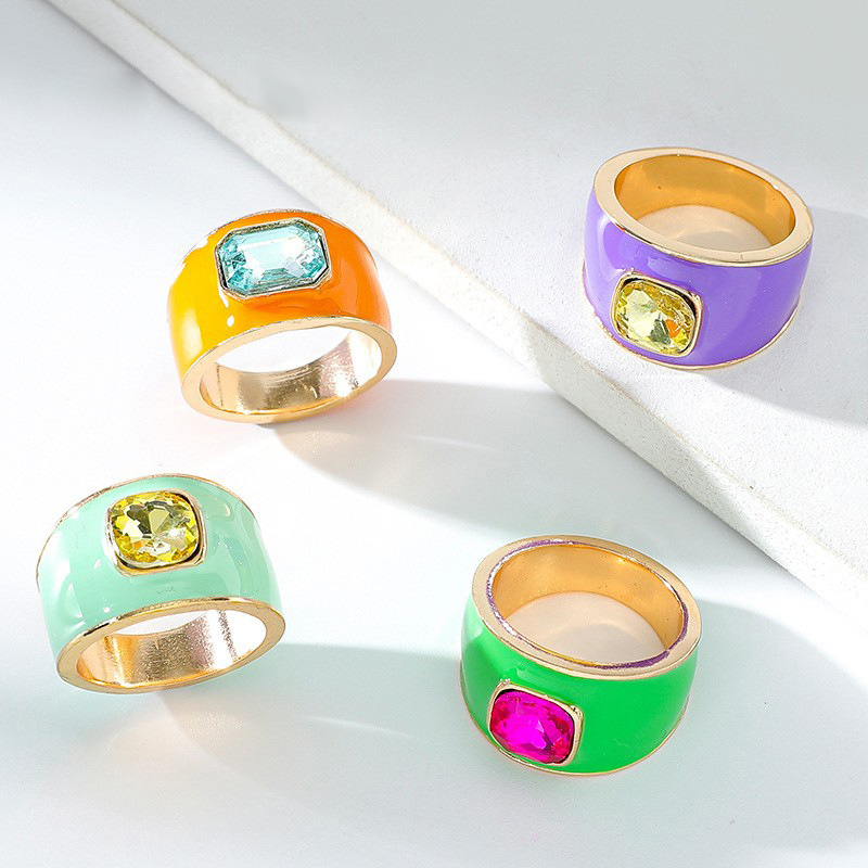 Bague Simple Pour Femme, Série Luxueuse, Style Rétro, En Alliage De Couleurs Mélangées Image3
