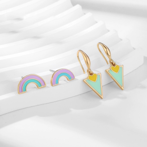 1 Paire De Boucles D'Oreilles Pendantes Géométriques En Alliage Pour Femme, Série Romantique h5 Image2