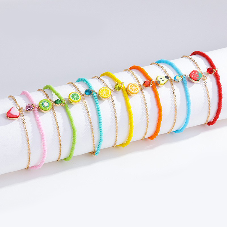 1 Bracelet Unisexe En Alliage De Perles, Série Romantique, Motif Plantes De Vacances Image2